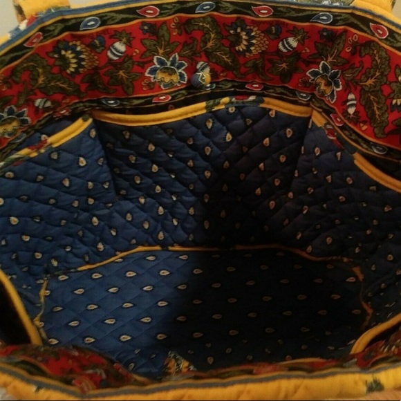 ⭐️vintage⭐️ Vera Bradley retired French yellow large tote - Picture 4 of 7